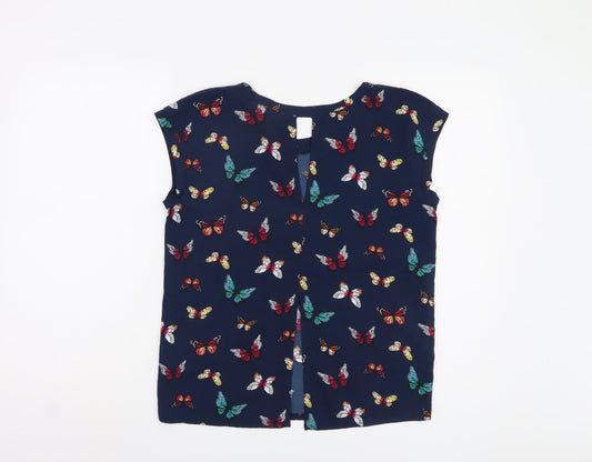 Abercrombie & Fitch Women's Blue Butterfly Blouse, S