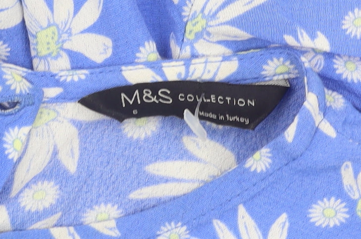 Marks and Spencer Women's Blue Floral A-Line Dress