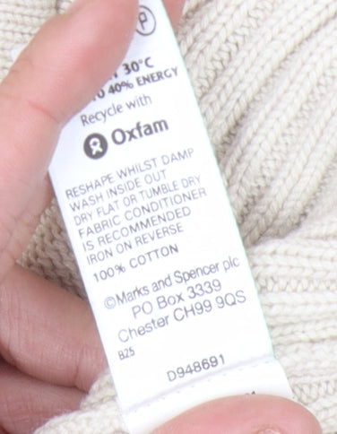 Womens UK Size 18 Marks and Spencer Beige Full Zip Jumper