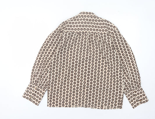 Womens UK Size 10 Topshop Beige Basic Blouse