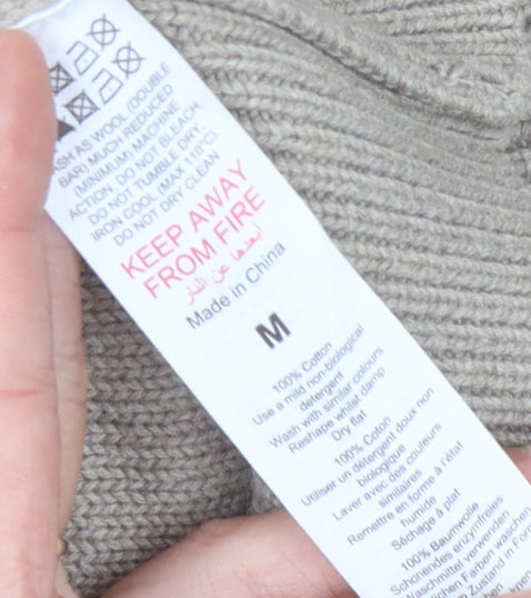 Mantaray Men's Beige Cable-Knit Pullover Jumper, M