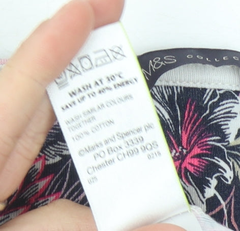 Womens UK Size 14 Marks and Spencer Multicoloured Basic T-Shirt
