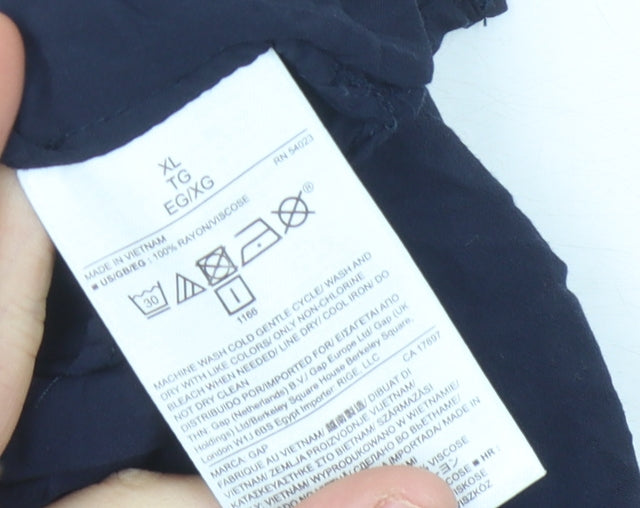 GAP Women's Blue XL Long Sleeve Blouse