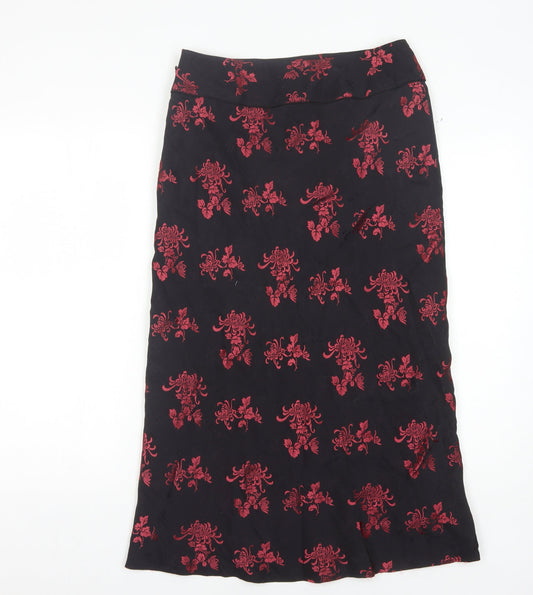 Phase Eight Women’s Black Floral Straight Skirt Size 10
