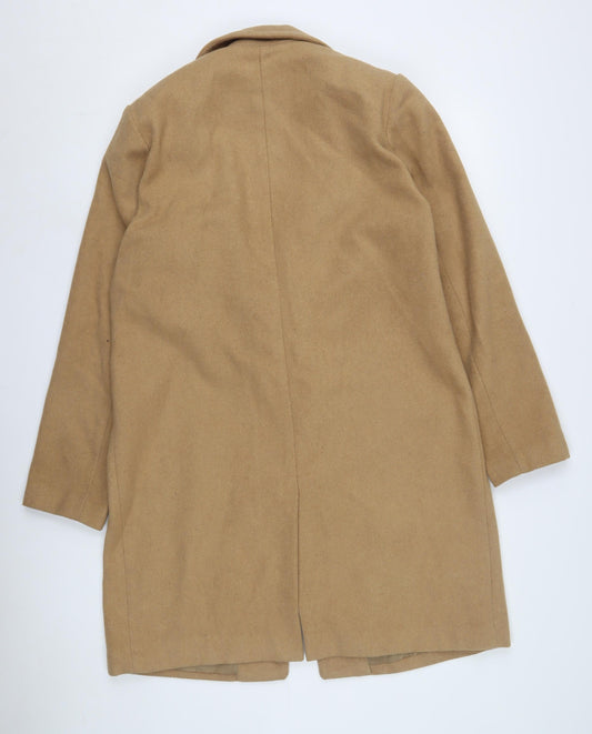New Look Women's Beige Wool Overcoat Size 14