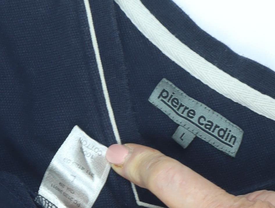 Pierre Cardin Men's Blue V-Neck T-Shirt L