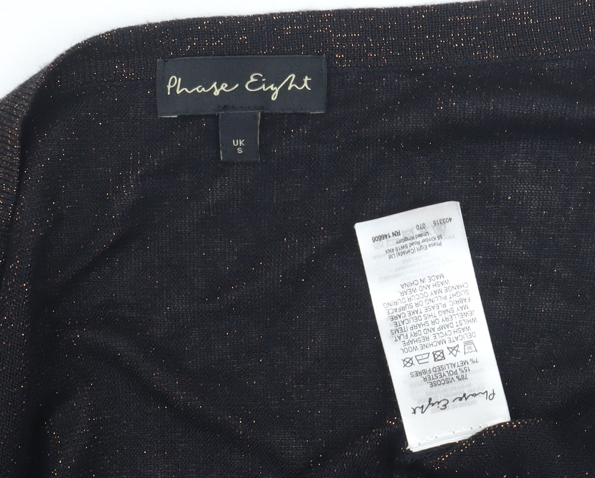 Womens UK Size S Phase Eight Black Wrap Blouse