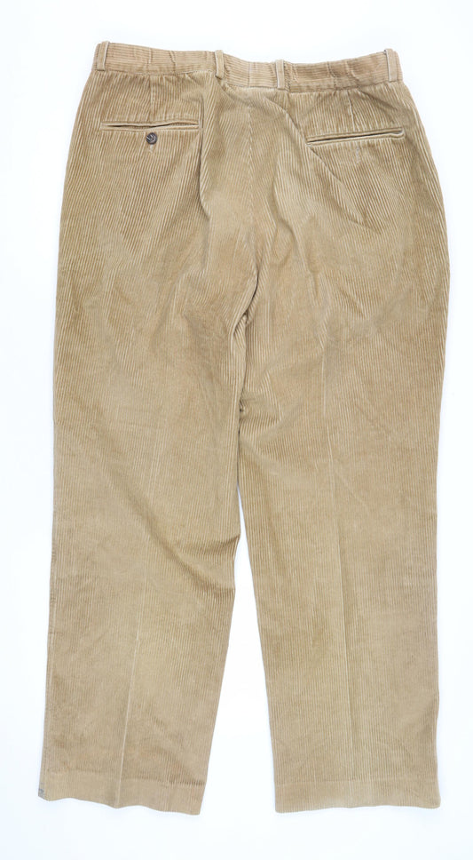 Peter Christian Men's Beige Corduroy Trousers Size 38X31