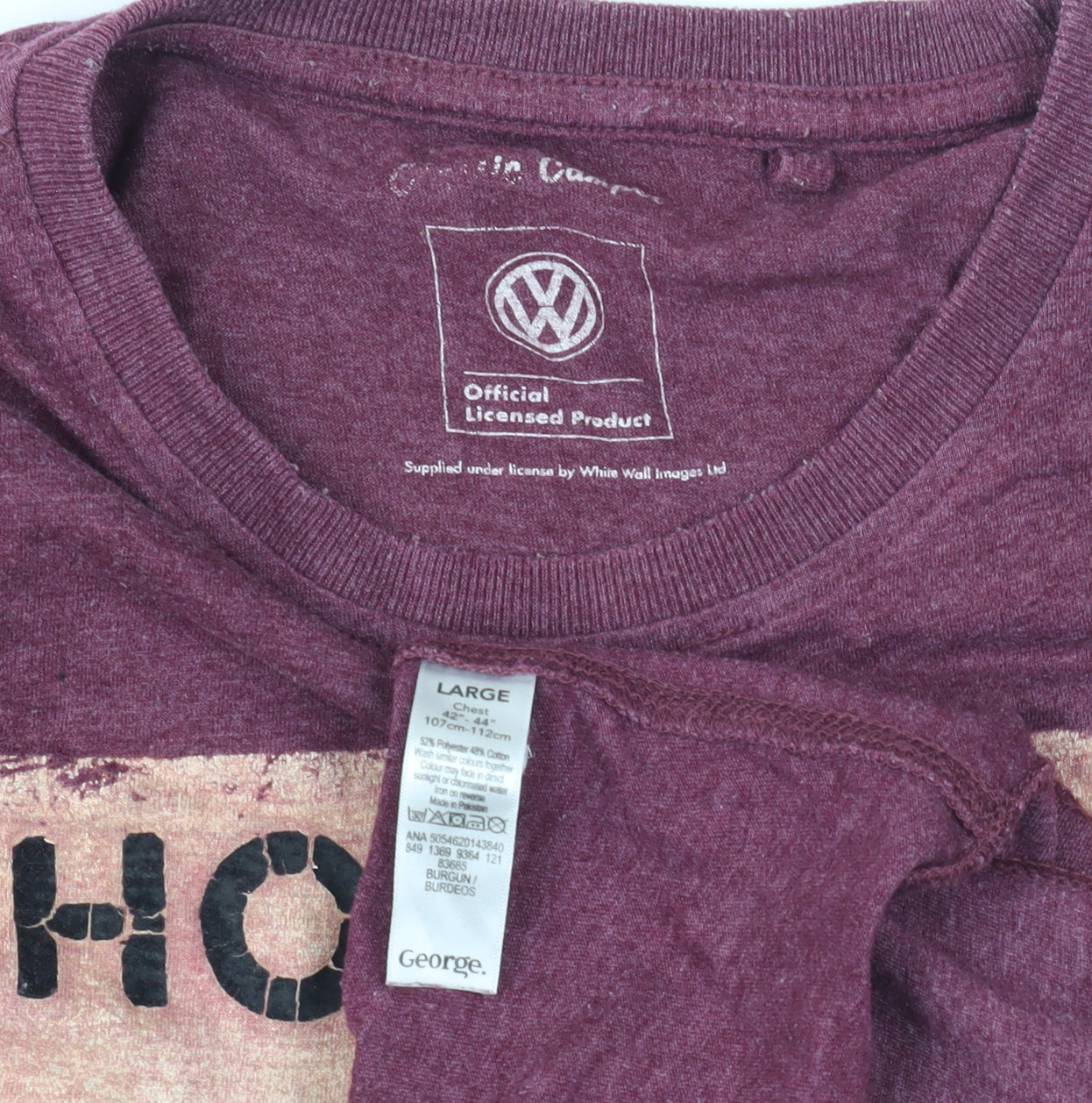 George Men's Purple Christmas T-Shirt, L, Graphic Print