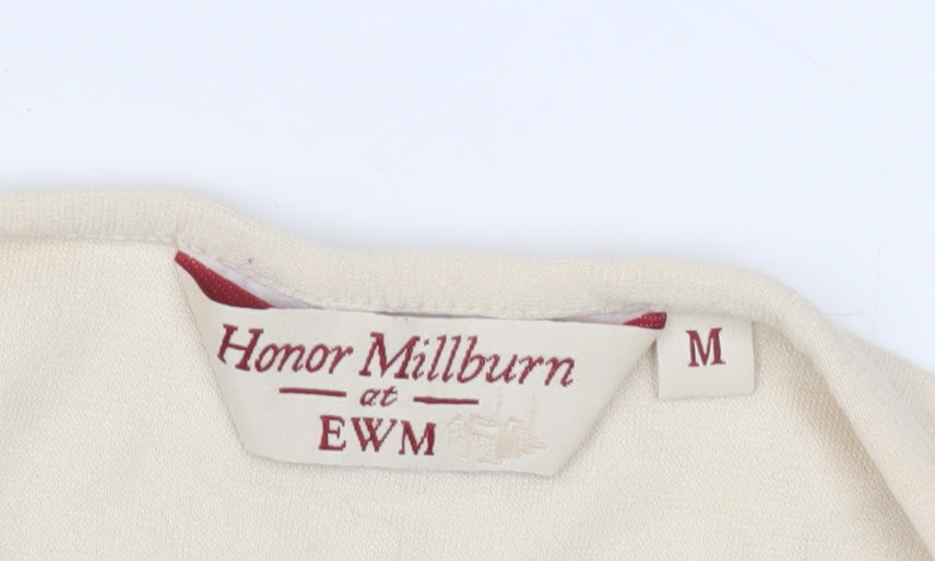 Womens UK Size M Honor Millburn Beige Basic T-Shirt