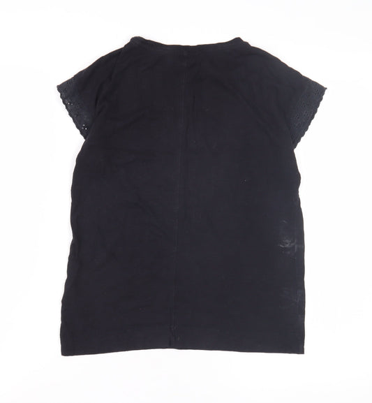 Womens UK Size XS Mint Velvet Black Basic T-Shirt