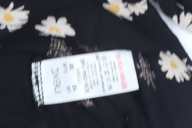 Next Women's Black Floral Wrap Dress Size 12