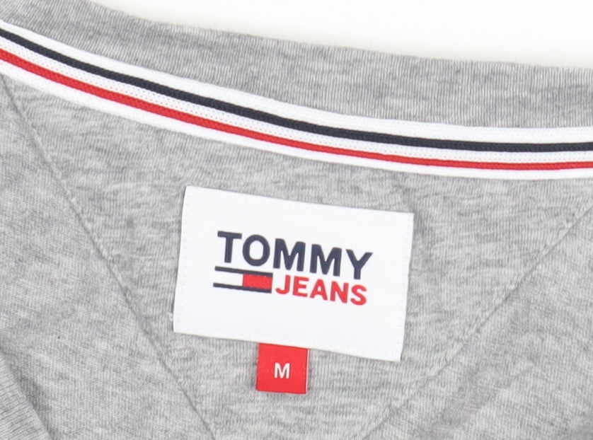 Tommy Jeans Men's Grey V-Neck T-Shirt M