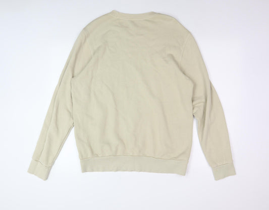 Mens UK Size L Reebok Beige Pullover Sweatshirt