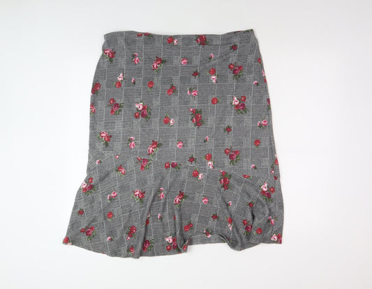 Bonmarché Women's Multicoloured Floral Flare Skirt Size 18