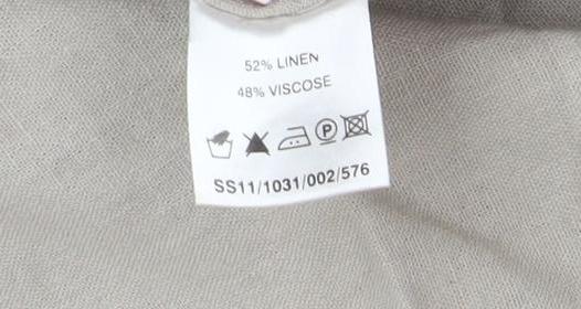 East Women's Beige Linen Viscose Dress Size 16