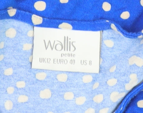 Womens UK Size 12 Wallis Blue Cropped Blouse