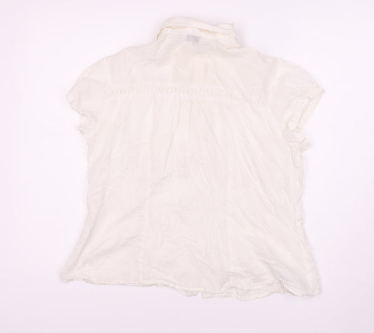 Womens UK Size 16 NEXT Ivory Basic Button-Up