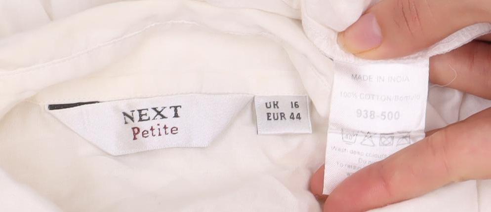 Womens UK Size 16 NEXT Ivory Basic Button-Up