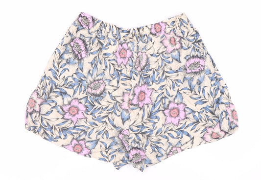 H&M Women's Multicoloured Floral Viscose Shorts Size 8