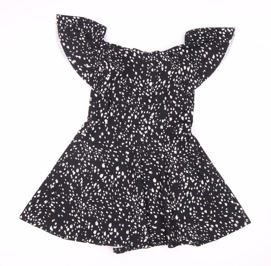 New Look Women's Black Off-Shoulder Playsuit - Size 8