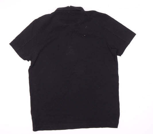 New Breed Mens Black Polo Shirt L Cotton Casual