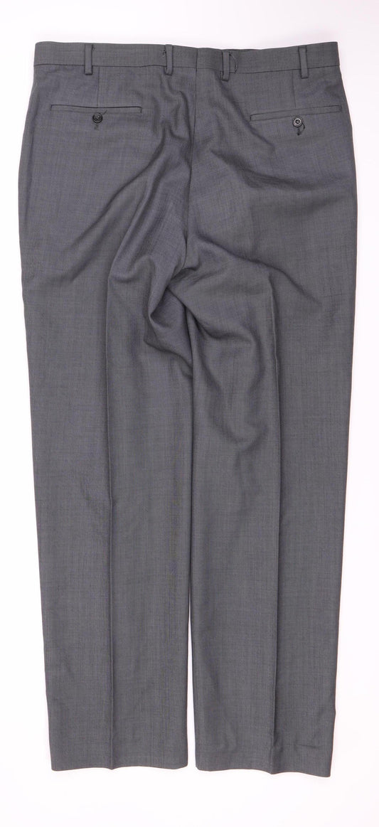 Mens UK Size 36 Marks and Spencer Dress Pants Grey Trousers