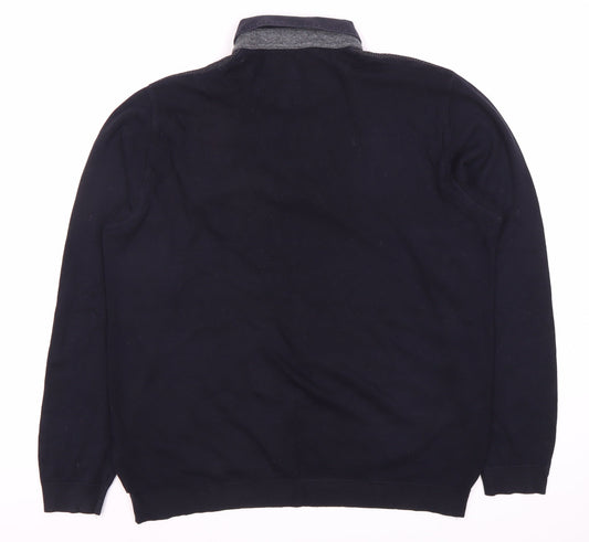 Ted Baker Men's Black Geometric Long Sleeve Polo S