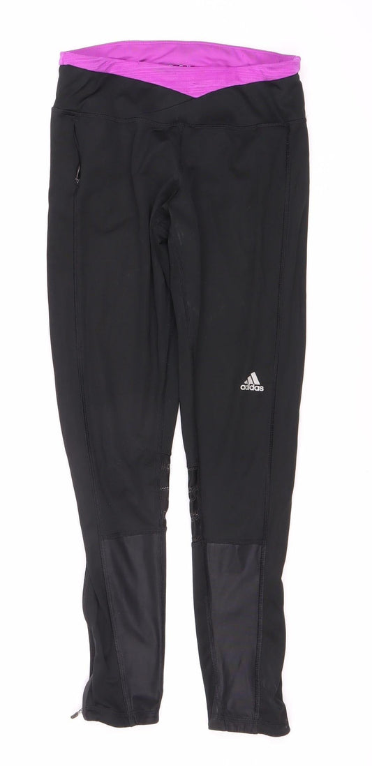 Additional front view of Adidas Women's Black Running Leggings, size S