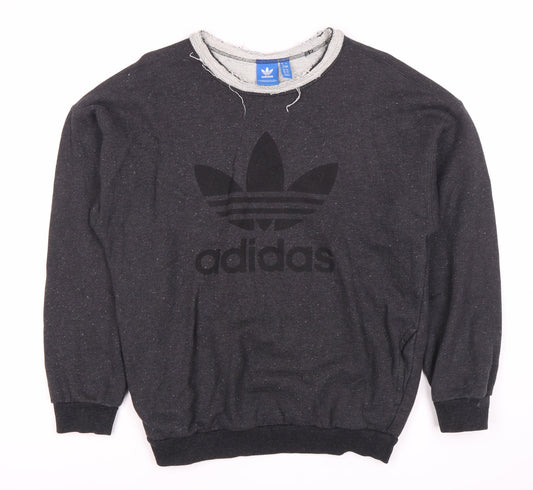 Additional front view of Adidas Women's Black Sweatshirt, UK 12, Pullover, Logo Design