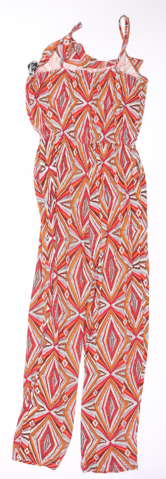 Topshop Women's Multicoloured Jumpsuit Size 12 Wide-Leg