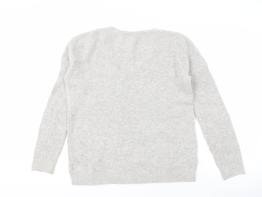 Gap Womens Grey V-Neck Pullover Jumper S