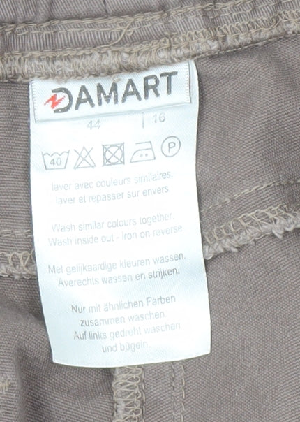 Womens UK Size 16 Damart Relaxed Fit Casual Brown Trousers