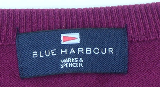 Marks and Spencer Men's Red V-Neck Pullover XL