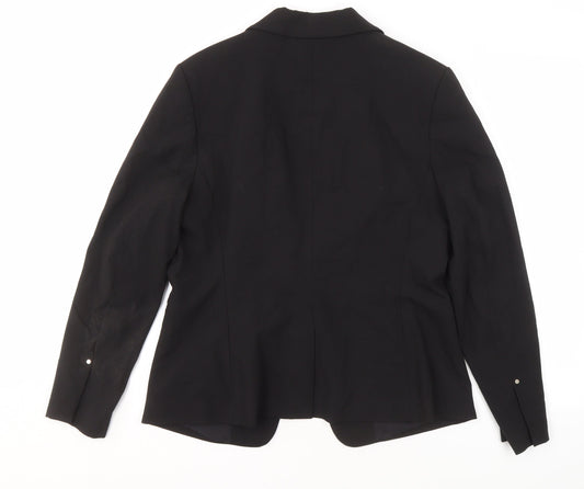 H&M Women's Black Blazer UK 16 Single-Breasted
