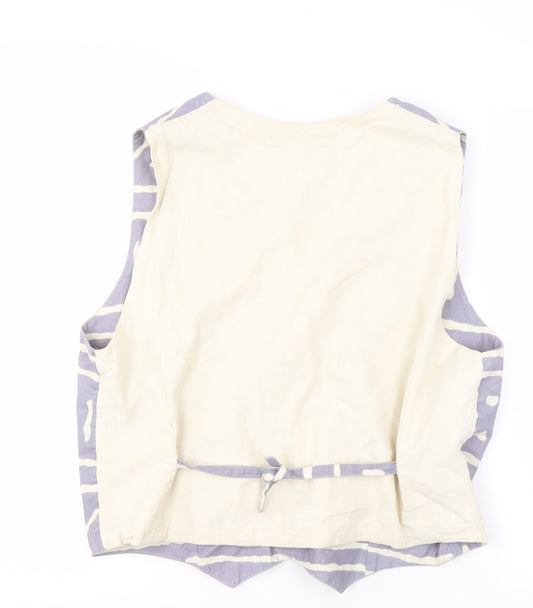 Woodin Men's Purple Geometric Waistcoat Size 44