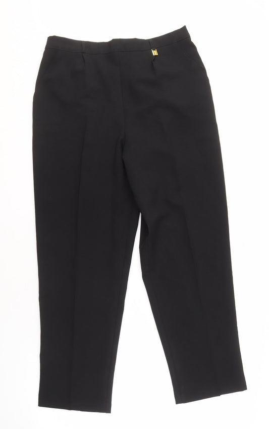 Womens UK Size 14 Classic Classic Fit Black Trousers