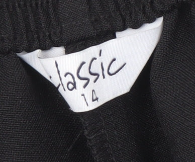 Womens UK Size 14 Classic Classic Fit Black Trousers