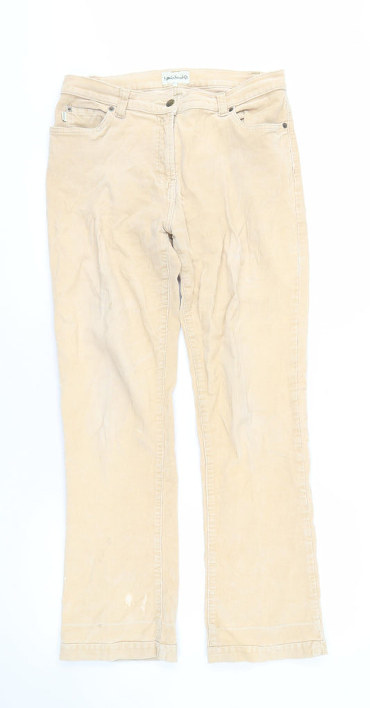 Womens UK Size 14 Hawkshead Regular Fit Beige Trousers