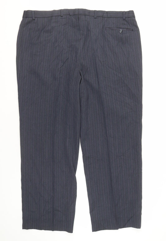 Marks and Spencer Blue Striped Men's Trousers Size 42