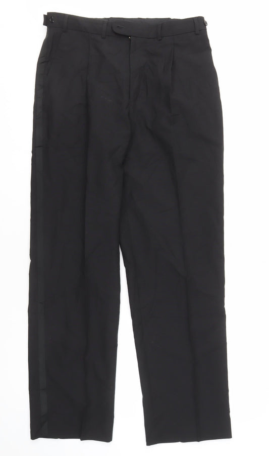 Mens UK Size 32 Armando Formal Black Trousers
