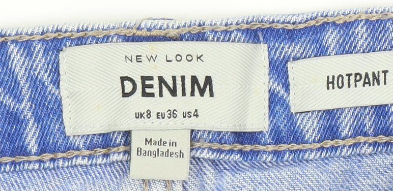 New Look Women's Blue Denim Hot Pants - Size 8 Casual