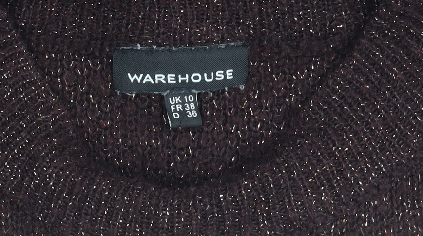 Womens UK Size 10 Warehouse Brown Pullover Jumper