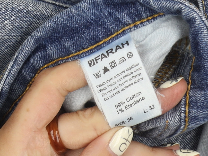 Mens UK Size 36 Farah Straight Blue Jeans
