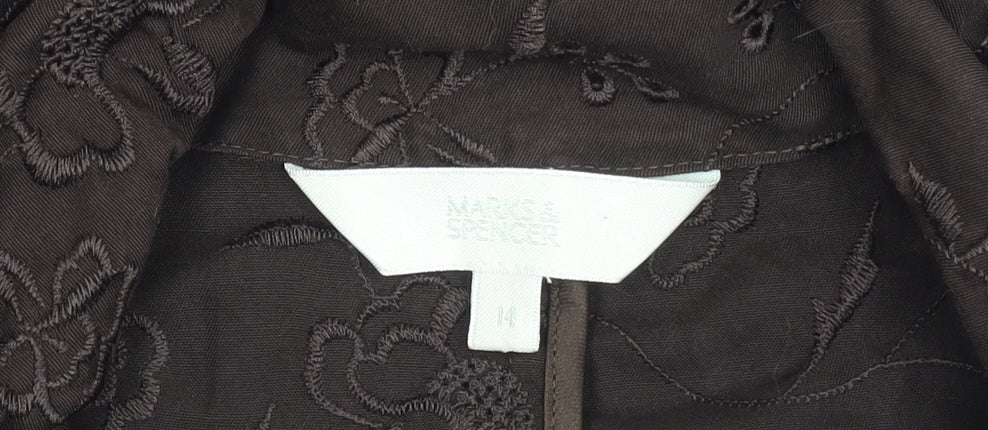 Marks and Spencer Women's Brown Floral Blazer Size 14