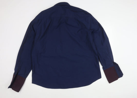 Mens UK Collar Size 18 NEXT Smart Blue Dress Shirt