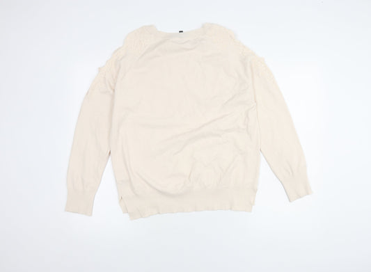 Womens UK Size 14 Topshop Beige Pullover Jumper