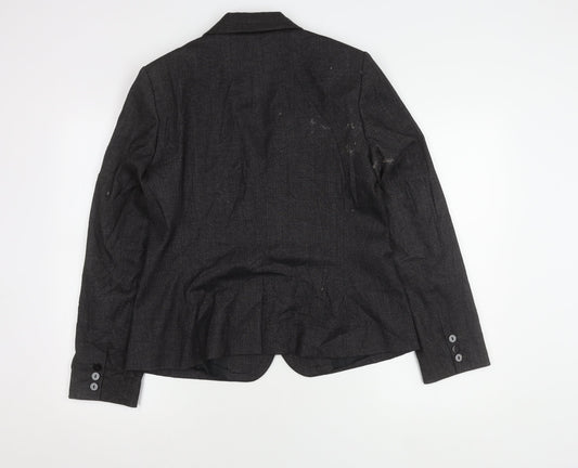 Jaeger Women's Black Regular Fit Blazer, Size 14