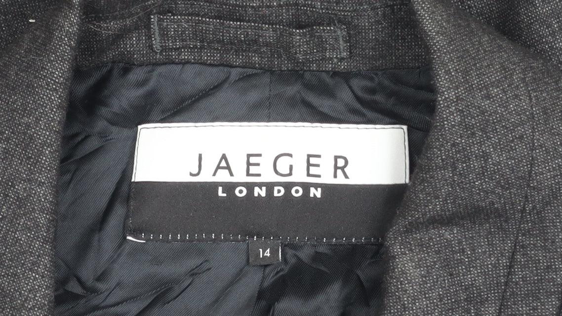 Jaeger Women's Black Regular Fit Blazer, Size 14