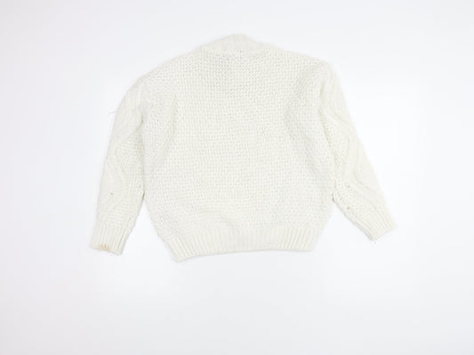 Womens UK Size 8 Lipsy White Pullover Jumper